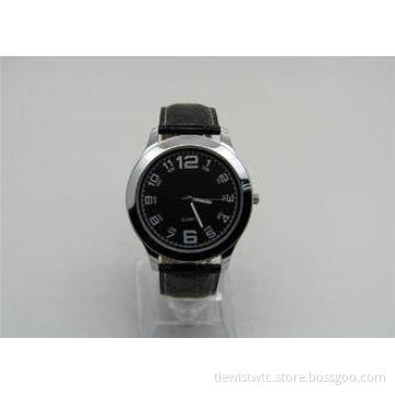 Eco - friendly brass men analog leather quartz watch with c
